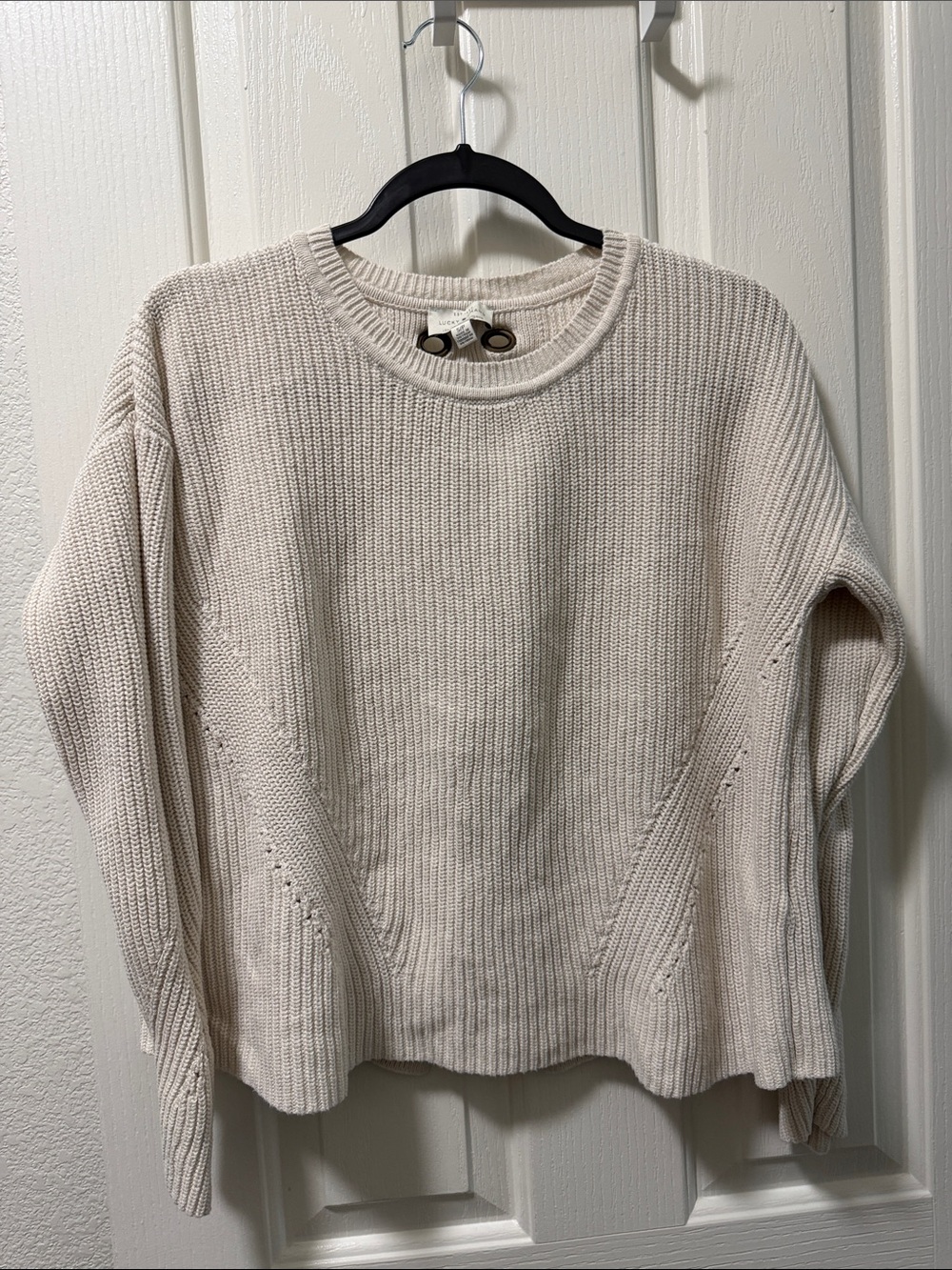 Lucky Brand Cream Crewneck Knit Sweater